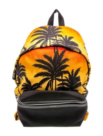 Pre-owned Saint Laurent Nylon Backpack In Orange