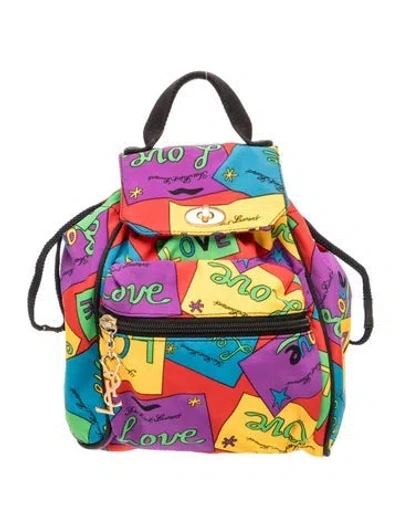 Pre-owned Saint Laurent Nylon Backpack Vintage In Multi