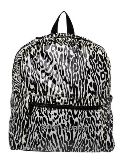 Pre-owned Saint Laurent Nylon Backpack In White