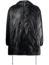Saint Laurent Cassandre Anorak Oversized Hooded Coat In Black