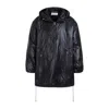 Saint Laurent Cassandre Oversized Hooded Coat In Black