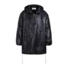 Saint Laurent Cassandre Anorak Oversized Hooded Coat In Black