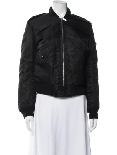 Pre-owned Saint Laurent Nylon Bomber Jacket In Black