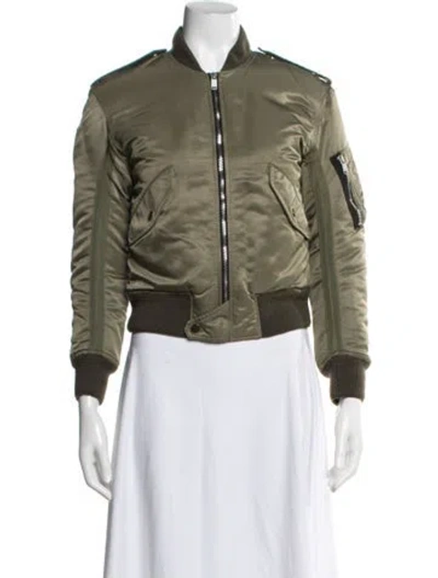 Pre-owned Saint Laurent Nylon Bomber Jacket In Green