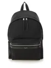 Saint Laurent Men Black Canvas City Backpack In Black