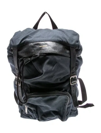 Pre-owned Saint Laurent Nylon Canvas Backpack In Blue