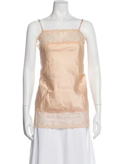 Pre-owned Saint Laurent Nylon Lace Pattern Nightgown In Neutral
