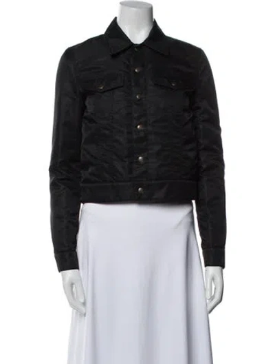 Pre-owned Saint Laurent Nylon Trucker Jacket W/ Tags In Black