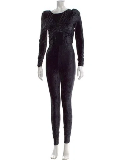 Pre-owned Saint Laurent Nylon V-neck Jumpsuit In Blue
