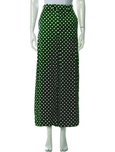 Pre-owned Saint Laurent Nylon Wide Leg Pants In Green