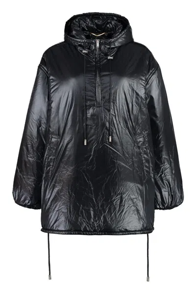 Saint Laurent Nylon Windbreaker-jacket In Black