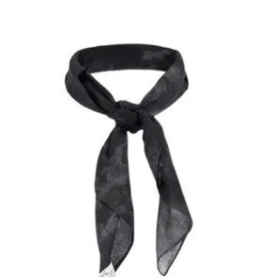 Pre-owned Saint Laurent Oc11z0124 Scarf In Black