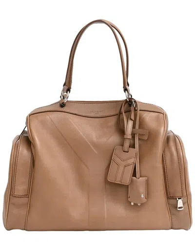 Saint Laurent Ochre Leather Vanity Bowler Bag (authentic Pre-loved) In Brown