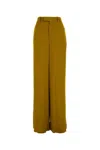 Saint Laurent Ochre Satin Wide-leg Pant In Yellow