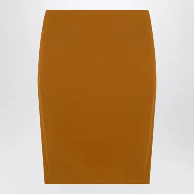 Saint Laurent Pastel Orange Stretch Viscose Blend Skirt In Multi