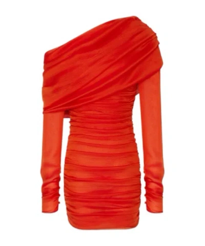 SAINT LAURENT SAINT LAURENT RUCHED ONE-SHOULDER DRESS