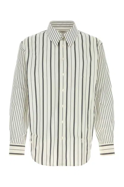 Saint Laurent Off White Regular Stripes Shirt In Multi