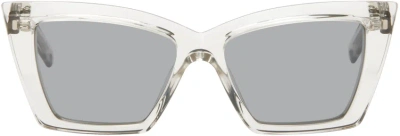 Saint Laurent Off-white Sl 665 Sunglasses In Gray