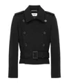 Saint Laurent Officer's Coat In Jersey In Black