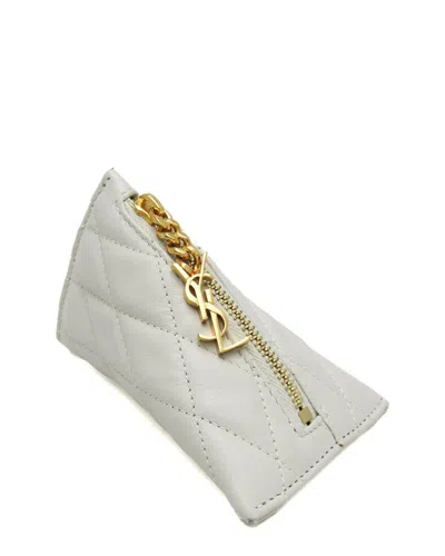 Saint Laurent Off-white Leather Coin Purse (authentic Pre-loved)