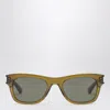 Saint Laurent Olive Brown Rectangular Sunglasses In Orange