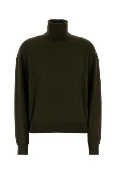 Saint Laurent Olive Green Cashmere Blend Sweater