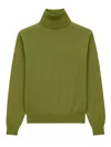 Saint Laurent Turtleneck Knit Sweater Long Sleeves In Green