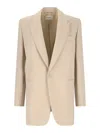 Saint Laurent Single-breasted Blazer Blazer And Suits Beige In Yellow
