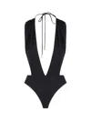 Saint Laurent Nylon Blend One Piece Swimsuit In Black