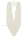 Saint Laurent Nylon Blend One Piece Swimsuit In White
