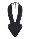 Saint Laurent Nylon Blend One Piece Swimsuit In Black