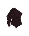 Saint Laurent One-shoulder Asymmetric Bodysuit In Black