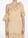 Saint Laurent Women's Rouched Mini Dress In Multi