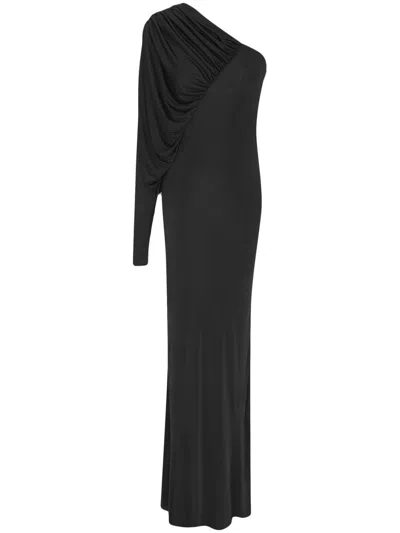 Saint Laurent Einschultriges Abendkleid In Black