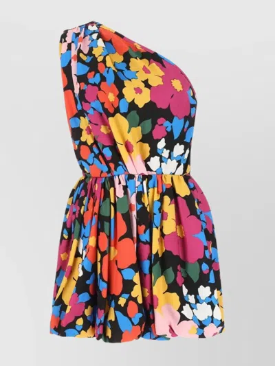 Saint Laurent Printed Viscose Mini Dress In Pink