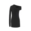 Saint Laurent One-shoulder Dress In Crepe Jersey In Black