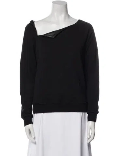 Pre-owned Saint Laurent One-shoulder Long Sleeve Sweatshirt In Black