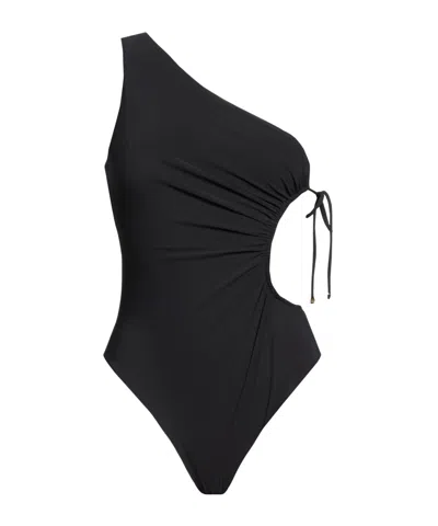 Saint Laurent One-shoulder One-piece Swimsuit In Black