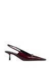 Saint Laurent Hermione Leather Kitten Slingback Pumps In Black
