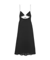 Saint Laurent Open Back Flared Dress With Cut-out Details In Black