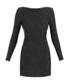Saint Laurent Open-back Lurex Minidress In Black