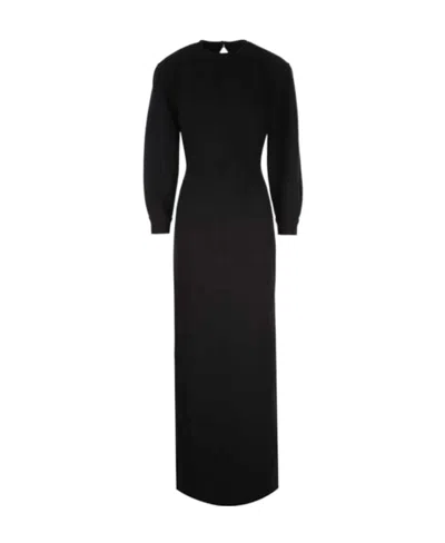 Saint Laurent Open-back Maxi Dress In Black