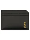 Saint Laurent Open Card Case "tiny Cassandras" In Black