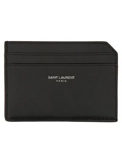 Saint Laurent Open Card Holder In Black