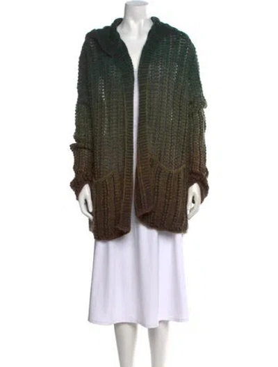 Pre-owned Saint Laurent Open Front Sweater In Green