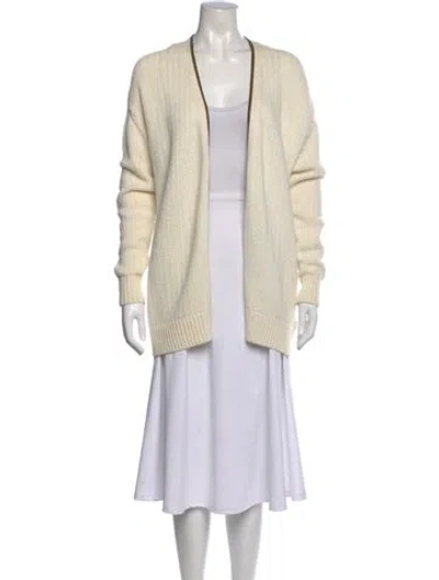 Pre-owned Saint Laurent Open Front Sweater W/ Tags In White