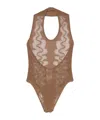 Saint Laurent Open-knit Body In Brown