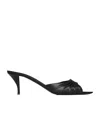 Saint Laurent Babylone Embellished Gathered Glossed-leather Mules In Black