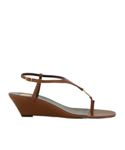 Saint Laurent Open-toe High-heeled Sandals In Brown