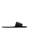 Saint Laurent Black Satin Carlyle Slippers In Black